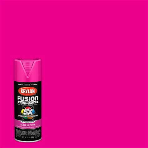 Krylon Fusion All In One Spray Paint Gloss Hot Pink 12 Oz Walmart