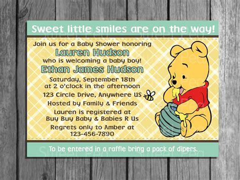 Free shipping on many items | browse your favorite brands. Winnie the Pooh Baby Shower Invitation Digital by ...