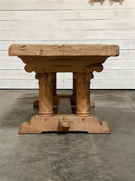 Extremely Rare Oak Refectory Table Carved Columns Antiques Atlas