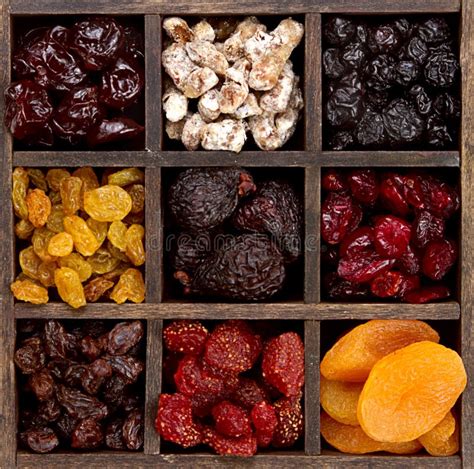 Assorted Dried Fruit In A Printers Box Stock Photo Image 23549586
