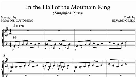 In the Hall of the Mountain King - Easy Piano Sheet Music - YouTube