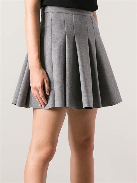 T By Alexander Wang Pleated Skirt In Grey Gray Lyst