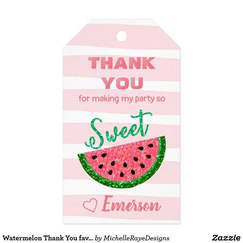 Watermelon Thank You Favor Tag Thank You Label In 2021