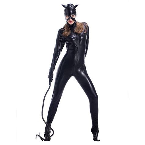 catwoman black faux leather costume costumes for women leather catsuit black faux leather