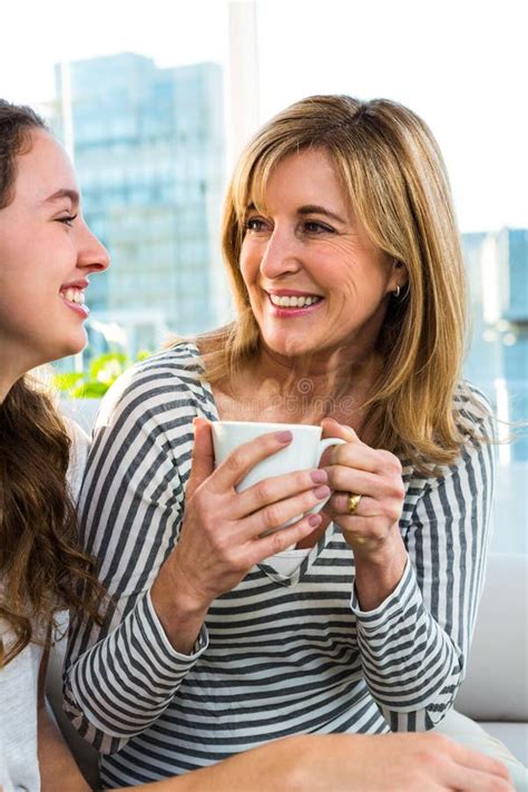 Mother And Daughter Drink Tea Stock Photo Image Of Caffeine Dark