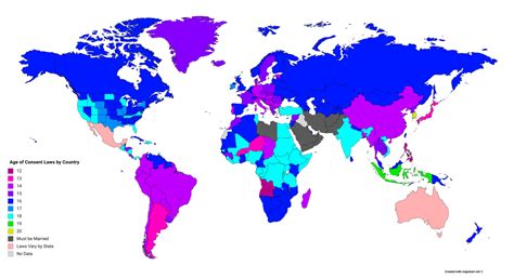age of consent laws by country maps on the web