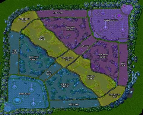 League Of Legends Summoners Rift Regions Map By Narishm On Deviantart