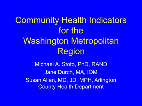 Community Health Indicators For The Washington