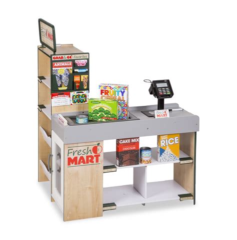 Melissa And Doug Freestanding Wooden Fresh Mart Grocery Store Play Set