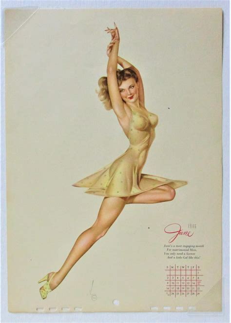 Original 1946 Varga Esquire Pin Up Calendar Complete