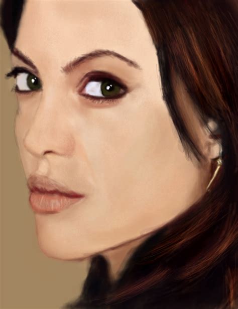 Digital Painting Of Hollywood Famous Actress Angelina Jolie A2ztuts
