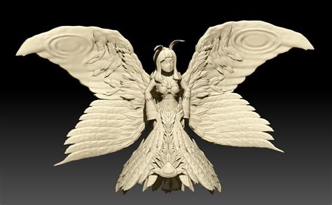 Waifu Anime Girl Ethernal Mothra Human Nude 3dprint Model 3d Model 3d