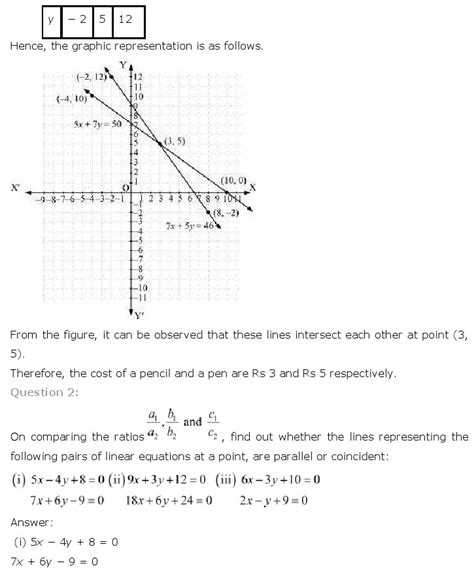 Ncert Solutions For Class 10 Maths Chapter 3 Pair Of Linear Equations In Two Variables Free