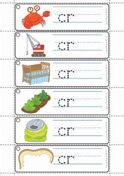 This phonics worksheet has nine pictures with a line under each one so the students can write the appropriate word for each picture using the word bank at the bottom. Blends Worksheets and Activities - CR | Blends worksheets