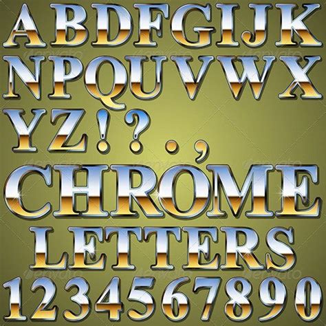 Chrome Metal Letters By Binkski Graphicriver Lettering Lettering