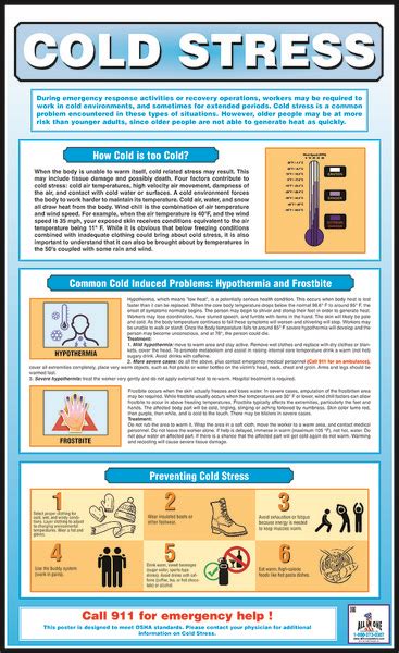 Cold Stress Osha Safety Poster For Workplace