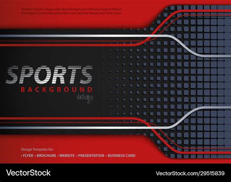 Abstract Red Black Background In Sport Design Vector Image