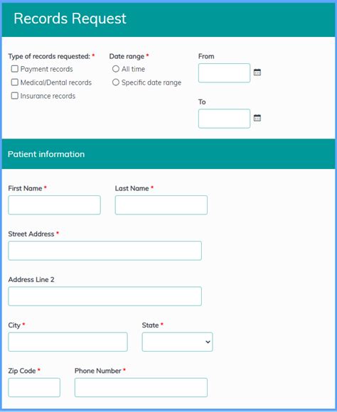 Records Request Form Template Formsite