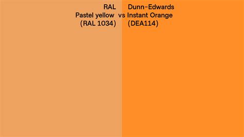 Ral Pastel Yellow Ral 1034 Vs Dunn Edwards Instant Orange Dea114