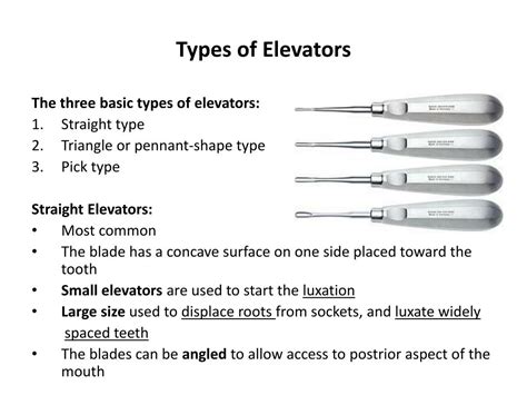 Types Of Dental Elevators