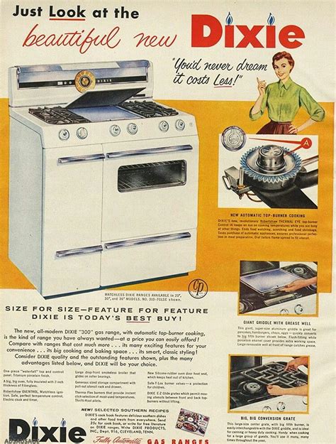 An Advertisement For Dixie Stoves From The 1950s With Instructions On