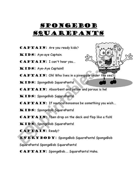 Spongebob Squarepants Theme Song Quiz