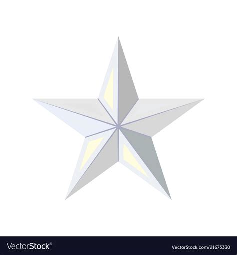 Silver Star Icon Game Achievements And Awards 3d Vector Image