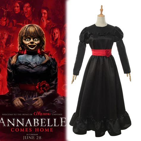 Annabelle Comes Home Cosplay Costume Halloween Horror Fancy Black Dress