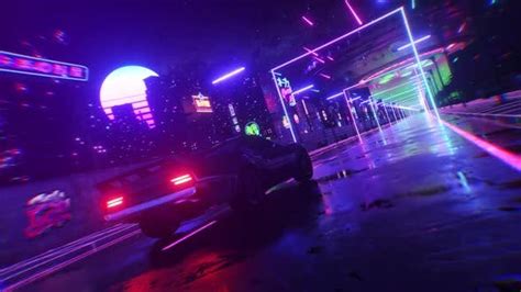 Car And City In Neon Style By Flashmovie Videohive