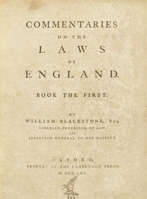 Blackstone William 1723 1780 Commentaries On The Laws Of England Oxford Printed At The