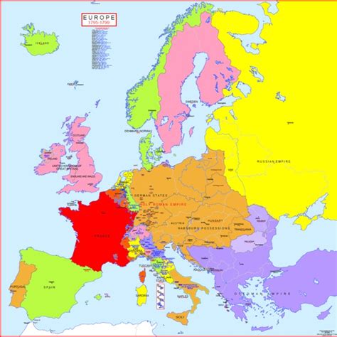Map Of Europe 1795