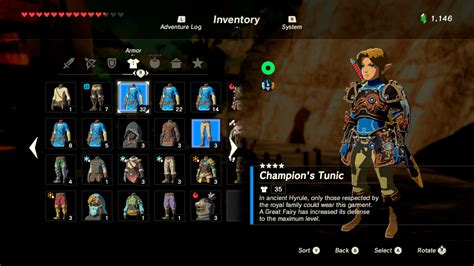 Zelda Breath Of The Wild Guide How To Upgrade The Champions Tunic