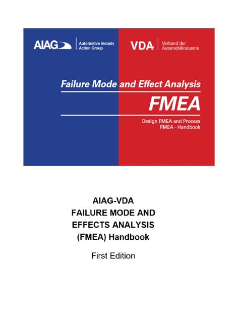 Fmea alignment of vda and aiag the aiag fmea manual is a supplement to sae j1739 for suppliers. FMEA AIAG-VDA First Edition.pdf