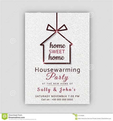 Housewarming Party Invitation Card Design Stock