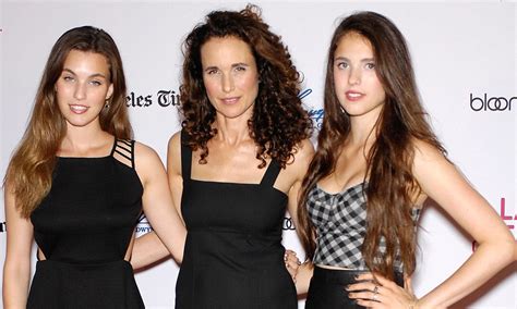 andie macdowell poses alongside her stunning daughters at los angeles film screening daily