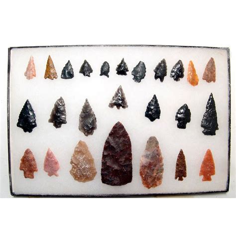 Framed Native American Arrowheads Set Of 25 Ancient Resource