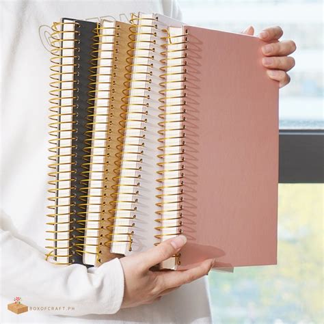 Boxocraftph B5 18526cm Thick Hardcover Gold Spiral Notebook