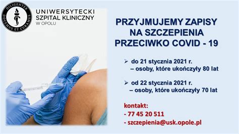 Rejestrować można się na kilka sposobów: USK w Opolu przyjmuje zapisy na szczepienia przeciwko ...