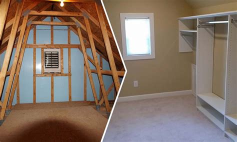 Before And After Attic Conversion To Master Bedroom Closet Attic