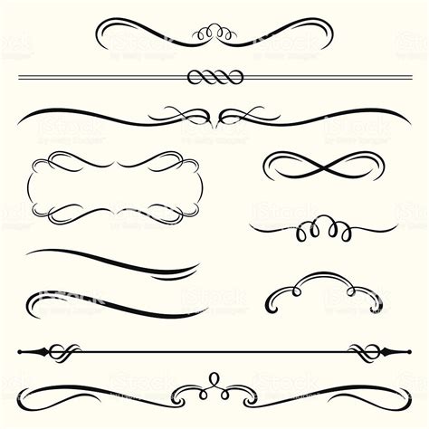 Vector Illustration Of Decorative Border And Frame Set Bordes Y