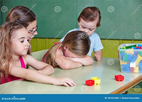 Sad Child Cries In Kindergarten Stock Photo Image Of Preschooler