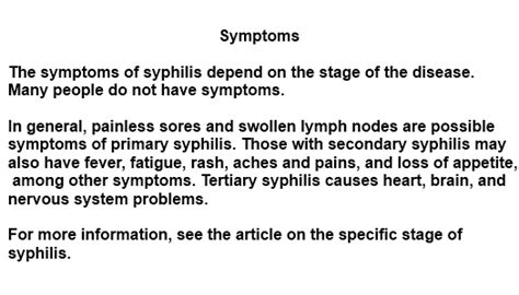 Syphilis Symptoms 1symptoms