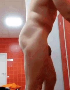Spy Cam Dude Big Guy Strips Naked And Hits The Showers