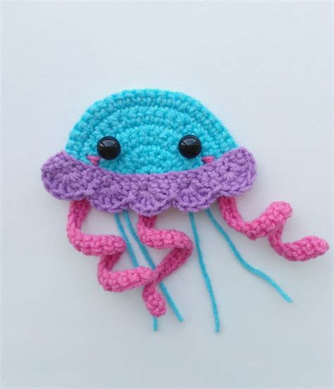 Pattern Jellyfish Applique Crochet Pattern Pdf Sea Creatures Etsy