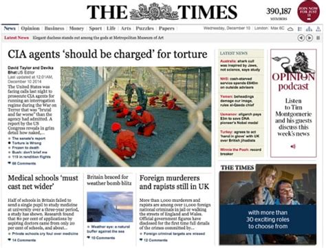 The Times Website Front Page On Cia Story