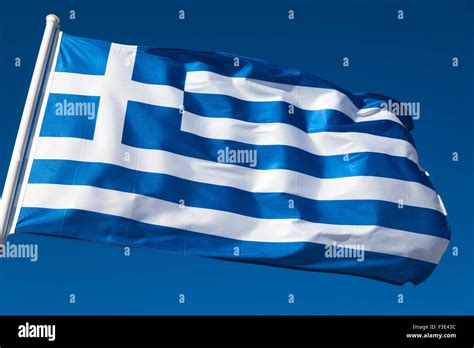 Waving Greek Flag Stock Photo Alamy