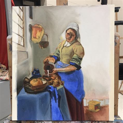 Working On A Master Copy Oil Painting Vermeer Mastercopy Polkstate
