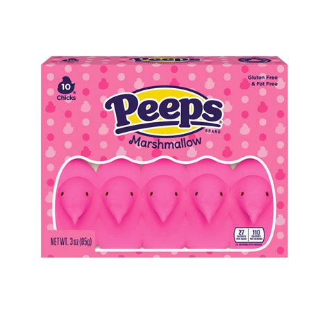 Peeps Pink Marshmallow Chicks Easter Candy 10 Count 30 Ounce