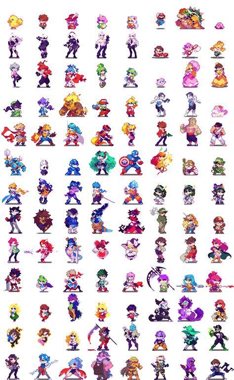 100x100 Characters Sprites Pixel Art Characters