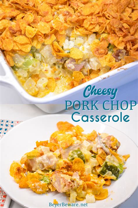 · make our pork and mashed potato casserole, using leftover diced pork, frozen peas and carrots, mashed potatoes, and a flavorful sauce. Cheesy Pork Chop Casserole - How to Use Leftover Pork Chops